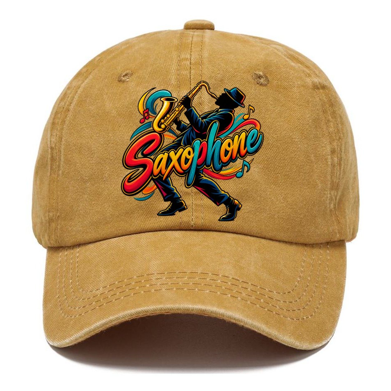Saxophone Wordmark Music Instruments Classic Cap – Golden Harvest
