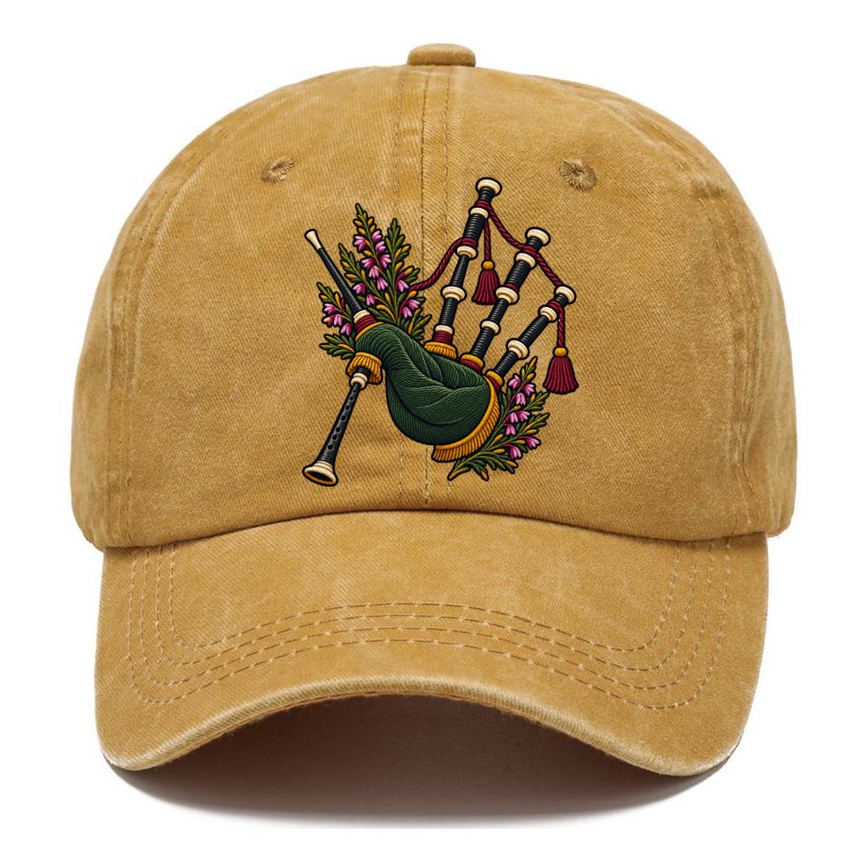 Scottish Bagpipes And Heather Uk Culture Heritage Classic Cap – Golden Harvest