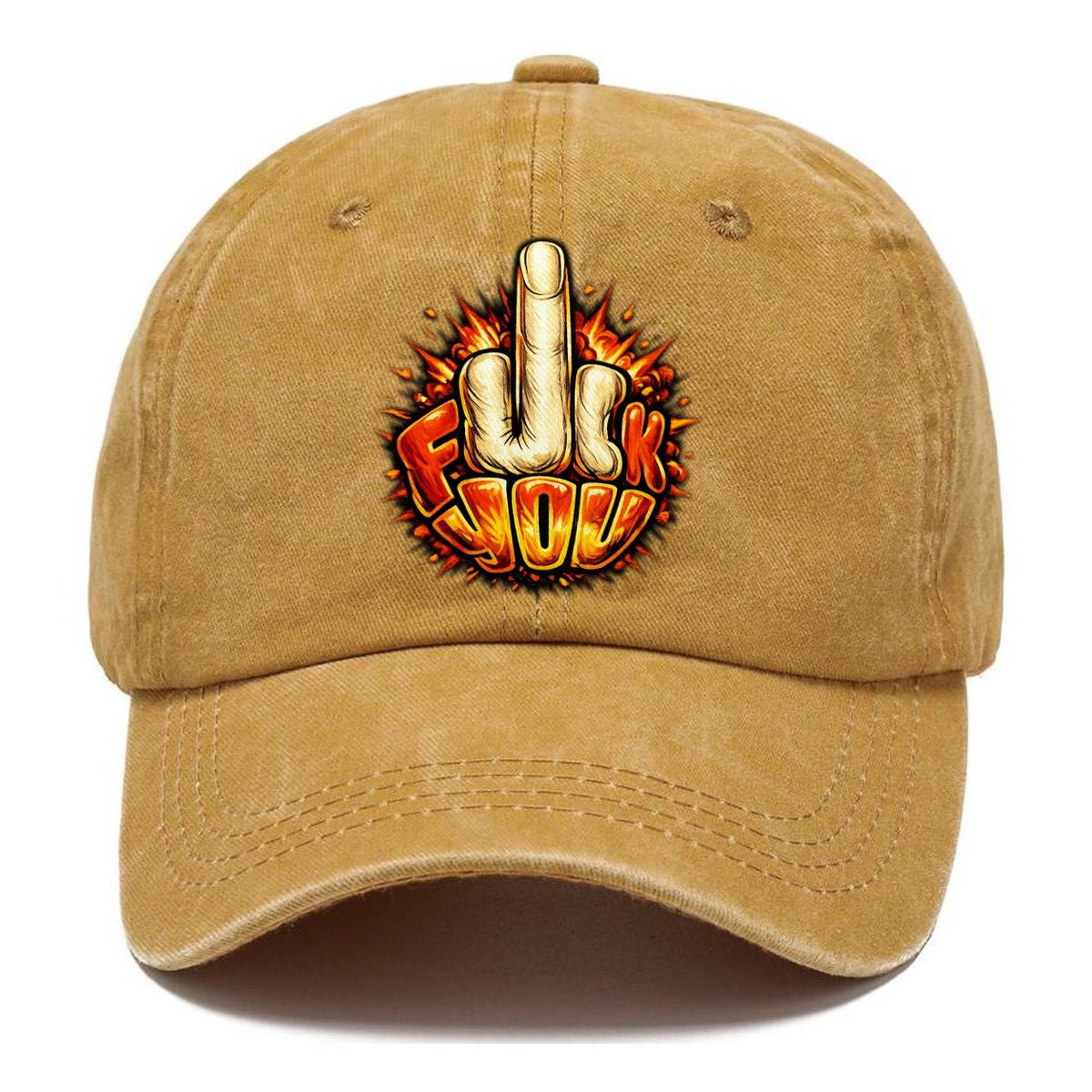Fiery Illustrated Fuck You! Gesture Classic Cap – Golden Harvest