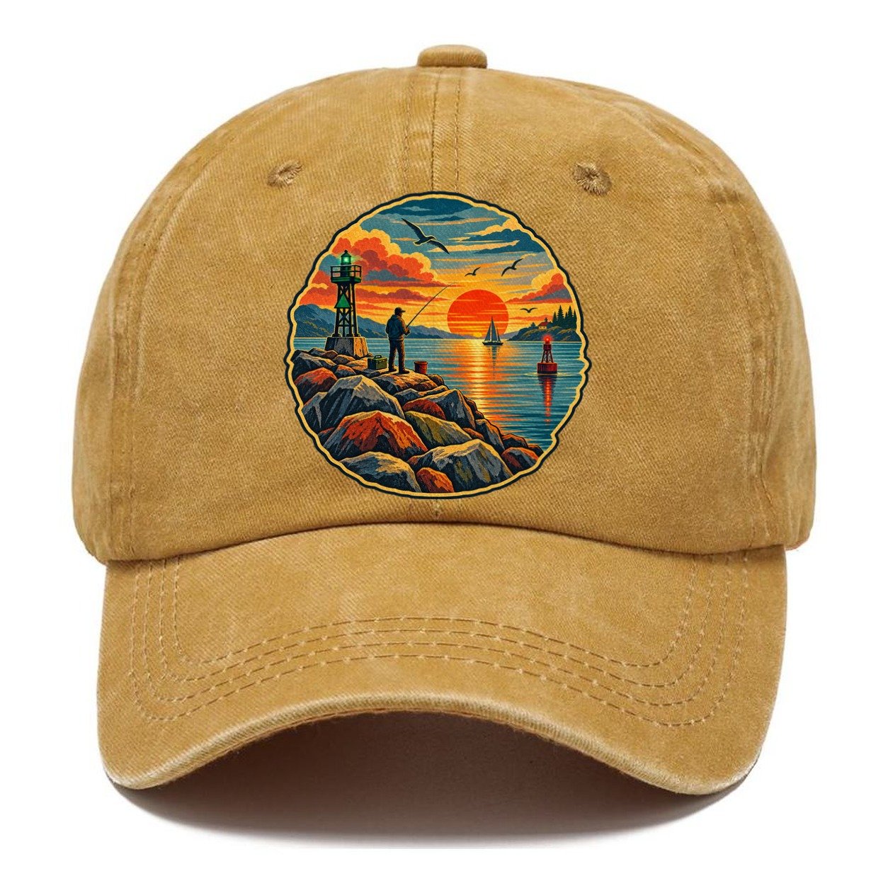 Harbor Jetty Sunset Fishing Club Classic Cap – Golden Harvest