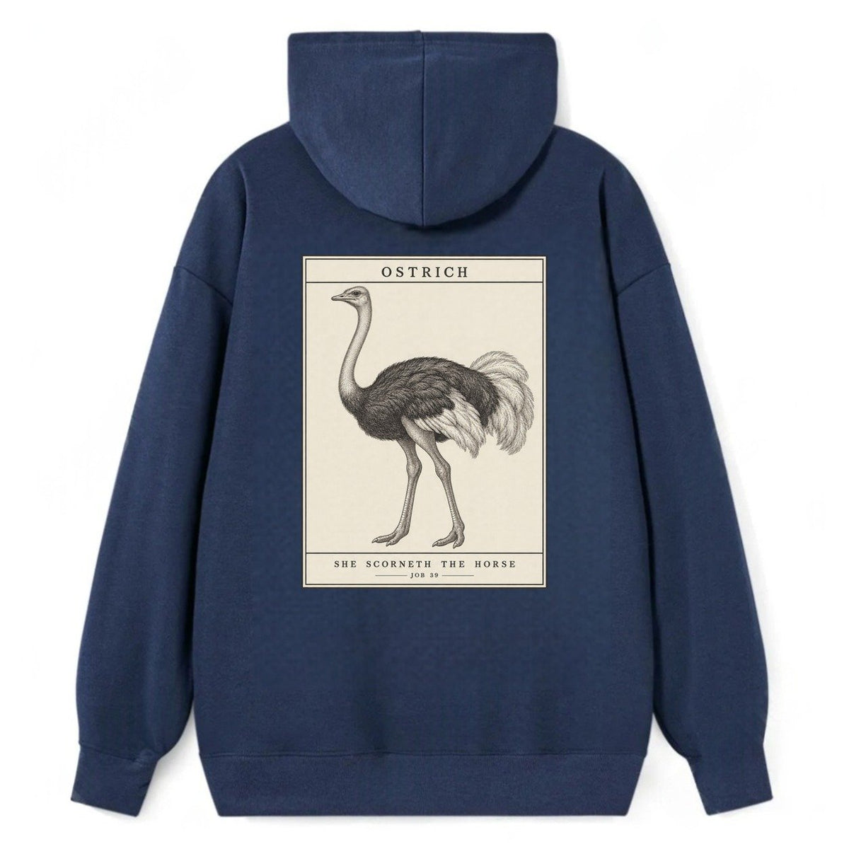 Ostrich Specimen Plate Creature Canticle Classic Pullover Hoodie – Navy
