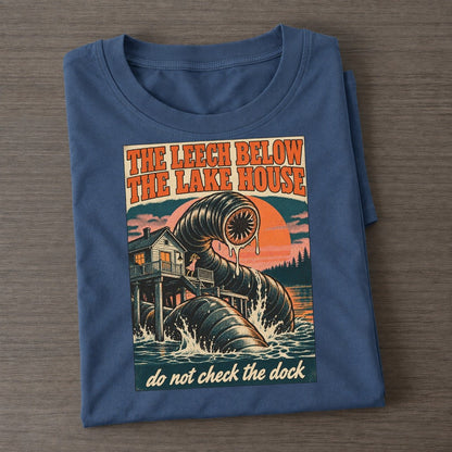 The Leech Below The Lake House Drive In Monsters Classic T-shirt – Twilight Navy