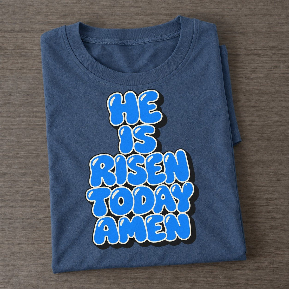 He Is Risen Today Amen Sunday Puff Classic T-shirt – Twilight Navy