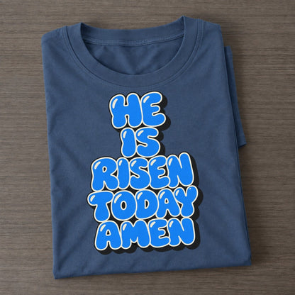 He Is Risen Today Amen Sunday Puff Classic T-shirt – Twilight Navy