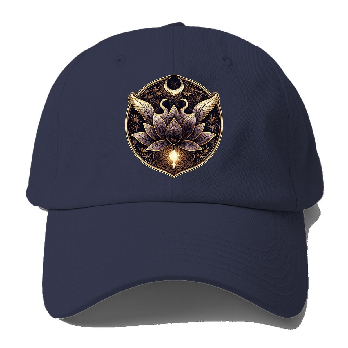 Celestial Lotus Balance Baseball Cap – Twilight Navy