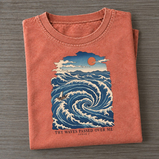 Thy Waves Passed Over Me The Great Deep Vintage T-shirt – Terracotta