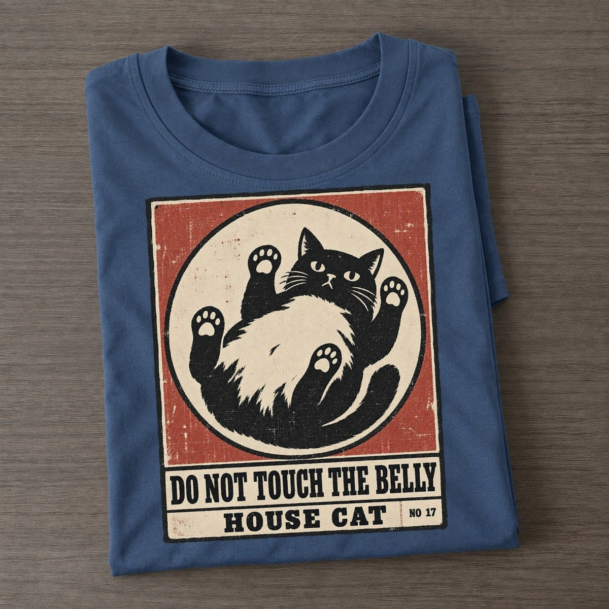 Do Not Touch The Belly Neko Says No Classic T-shirt – Twilight Navy