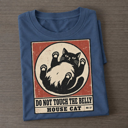 Do Not Touch The Belly Neko Says No Classic T-shirt – Twilight Navy