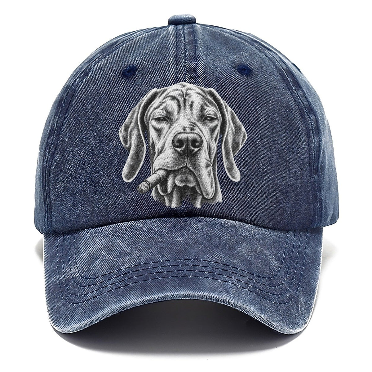 Great Dane A Lit Cigar Smoking Dogs Smoking Dogs Portraits Classic Cap – Twilight Navy