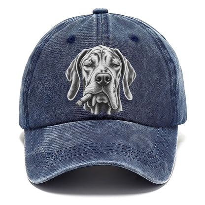 Great Dane A Lit Cigar Smoking Dogs Smoking Dogs Portraits Classic Cap – Twilight Navy