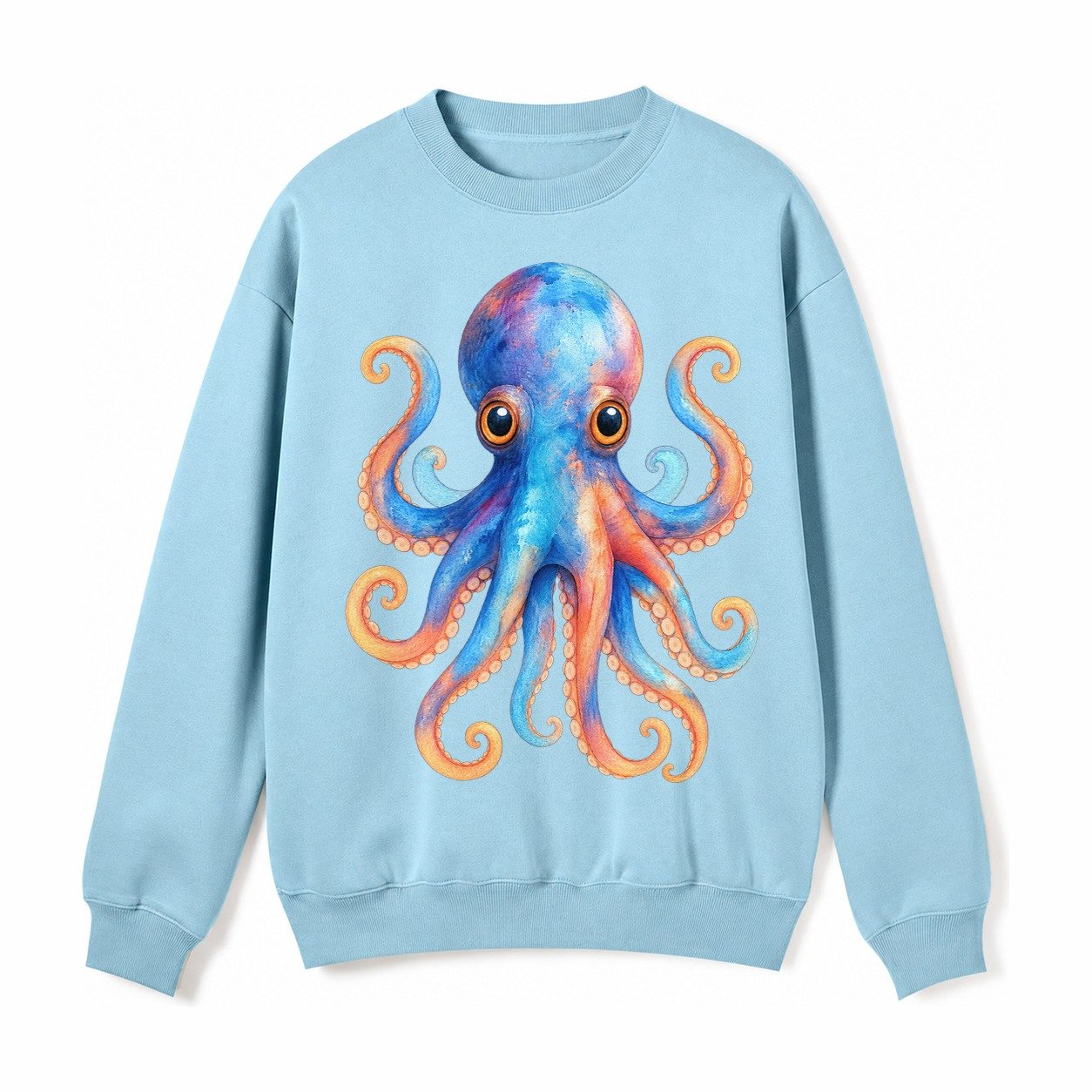 Octopus Cute Fleece Sweatshirt – Light Blue