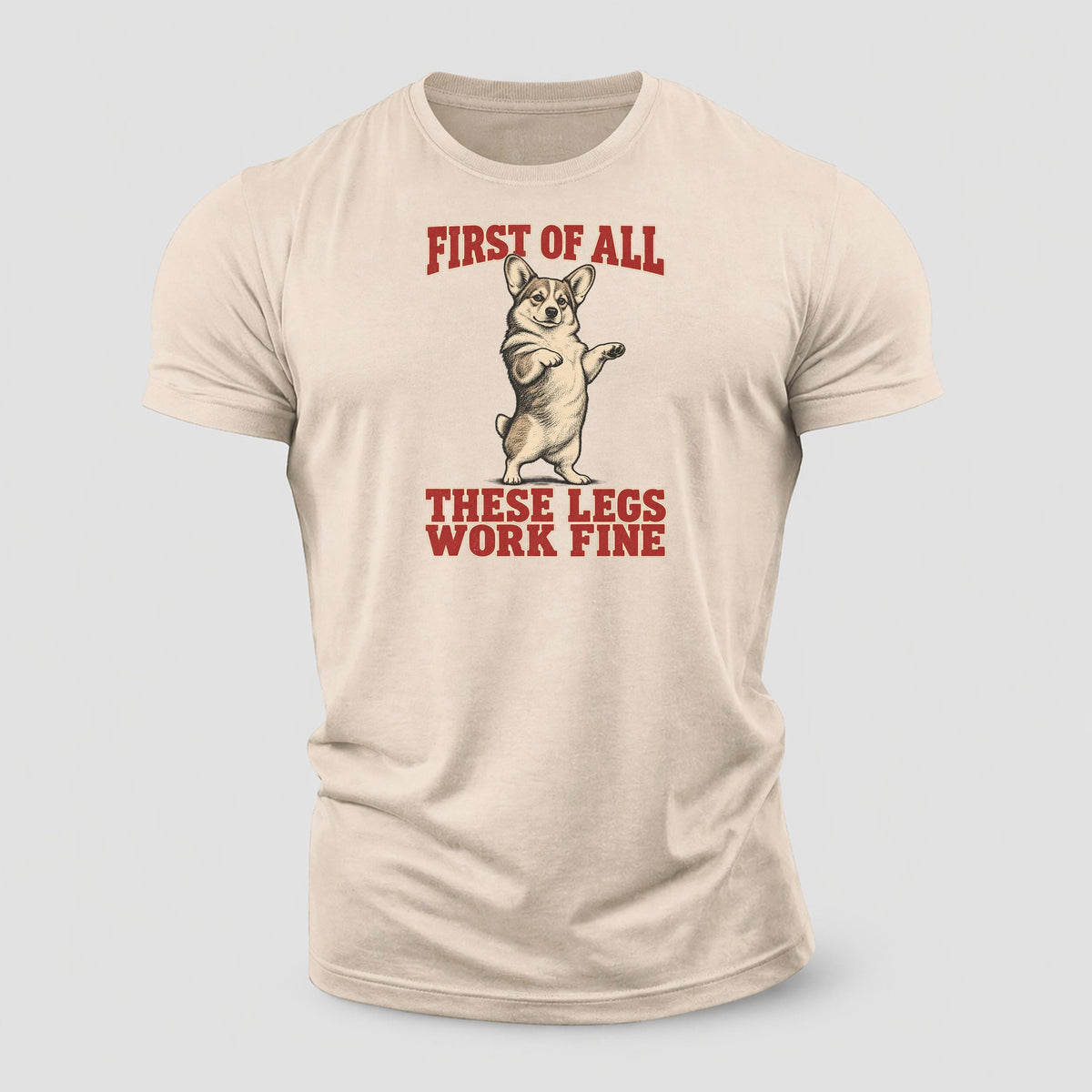 Pembroke Welsh Corgi Dog Declarations Cotton T-Shirt – Sand