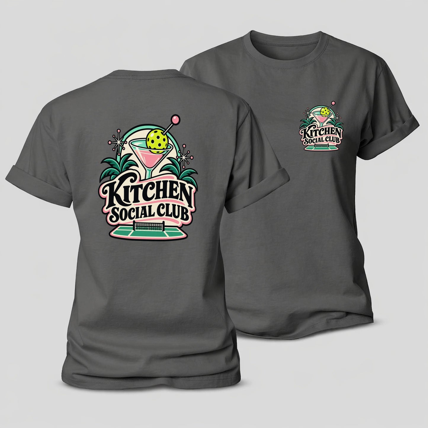 Kitchen Social Club Pickleball Life Women's Cotton T-Shirt – Grey