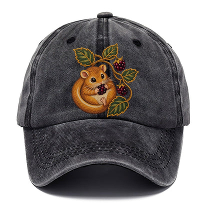 British Hedgerow Dormouse And Blackberries Uk Culture Heritage Classic Cap – Graphite