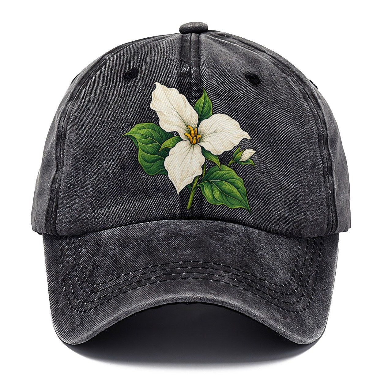 Ontario White Trillium Bloom Canada Cultural Icons Classic Cap – Graphite