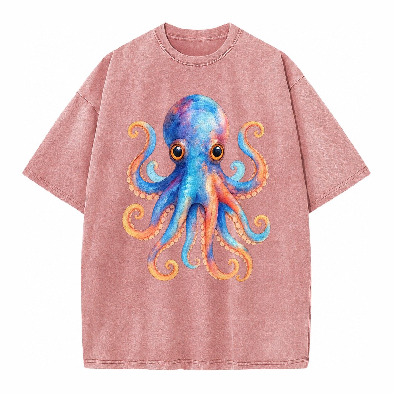 Octopus Cute Vintage T-shirt – Dusty Rose