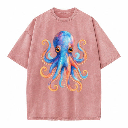 Octopus Cute Vintage T-shirt – Dusty Rose