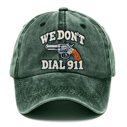 Arcade Pixel We Don't Dial 911 Classic Cap – Forest Mist