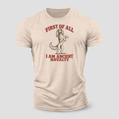 Saluki Dog Declarations Cotton T-Shirt – Sand
