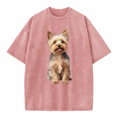 Yorkshire Terrier Dog Vintage T-shirt – Dusty Rose