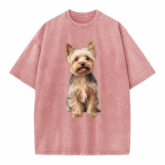 Yorkshire Terrier Dog Vintage T-shirt – Dusty Rose