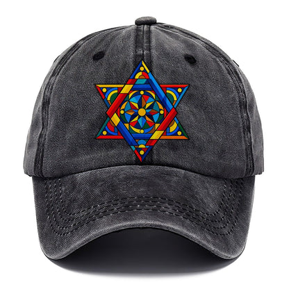Star Of David Geometric Bauhaus Judaism Heritage Classic Cap – Graphite