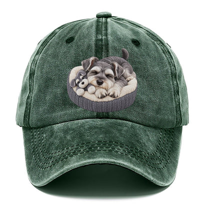Miniature Schnauzer Silhouette Classic Cap – Forest Mist