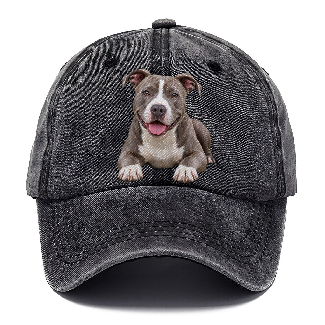 Pit Bull Terrier Lying Down Top Breeds Classic Cap – Graphite
