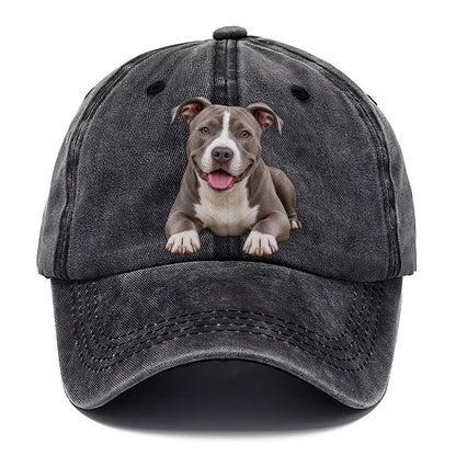 Pit Bull Terrier Lying Down Top Breeds Classic Cap – Graphite
