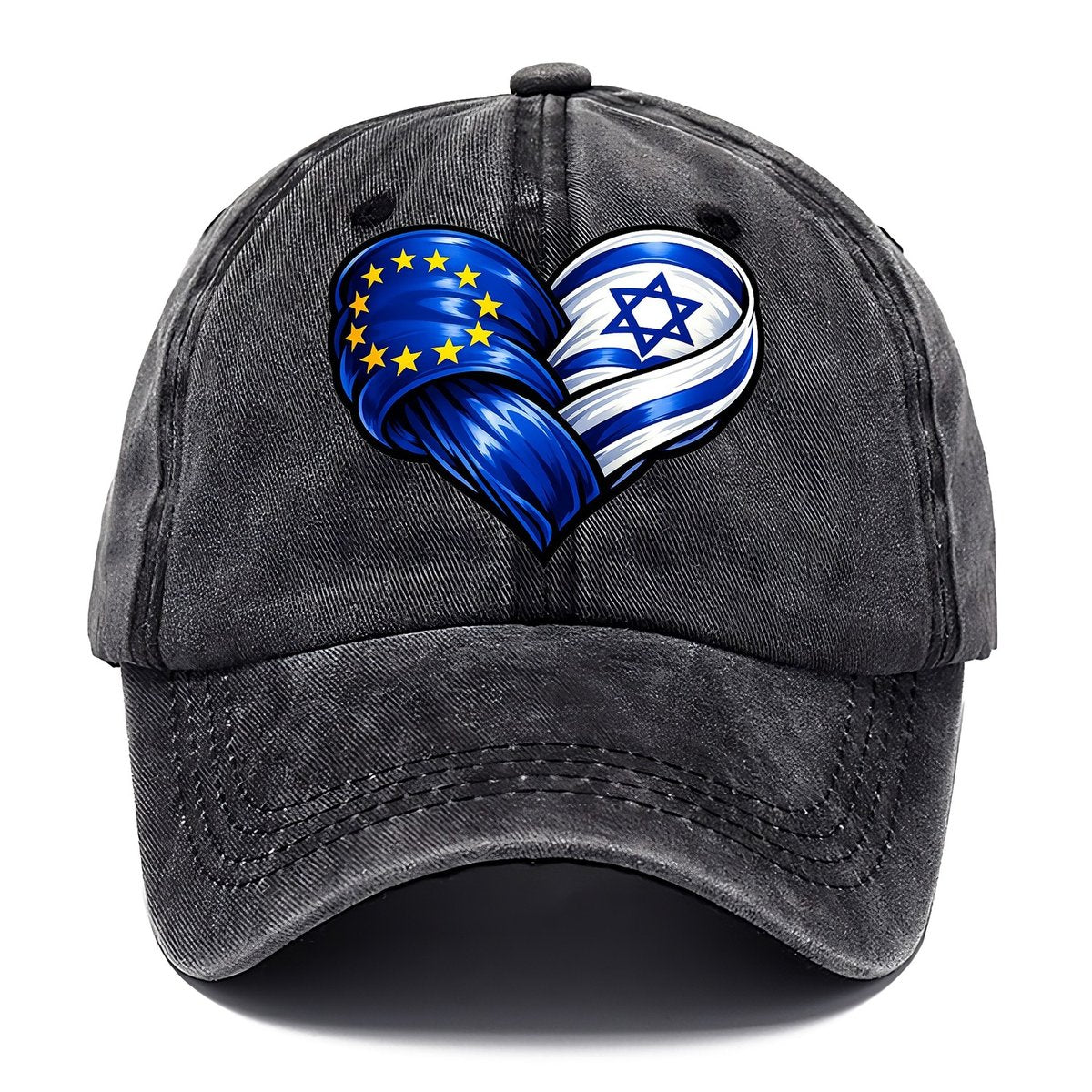 Eu Israel Intertwined Flag Heart Classic Cap – Graphite