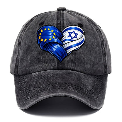Eu Israel Intertwined Flag Heart Classic Cap – Graphite