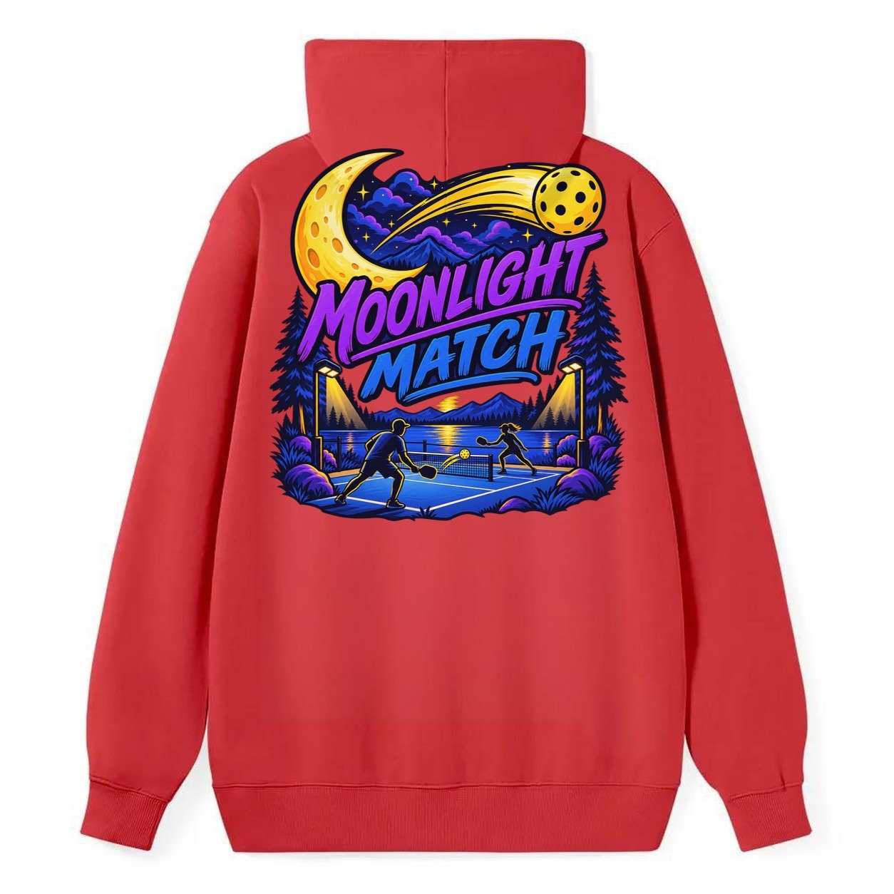 Moonlight Match Pickleball Life Classic Pullover Hoodie – Red
