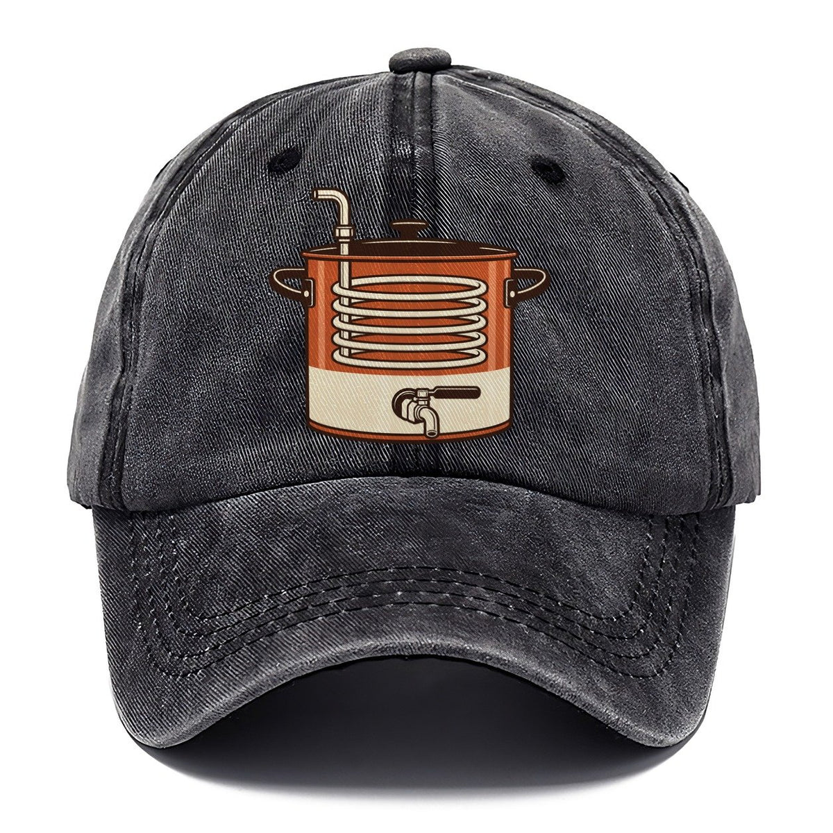Kettle And Coil Drawing Homebrewing Classic Cap – Graphite