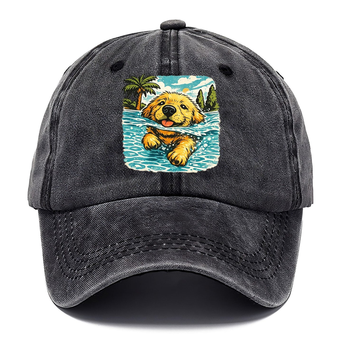 Golden Retriever Pool Pup Classic Cap – Graphite