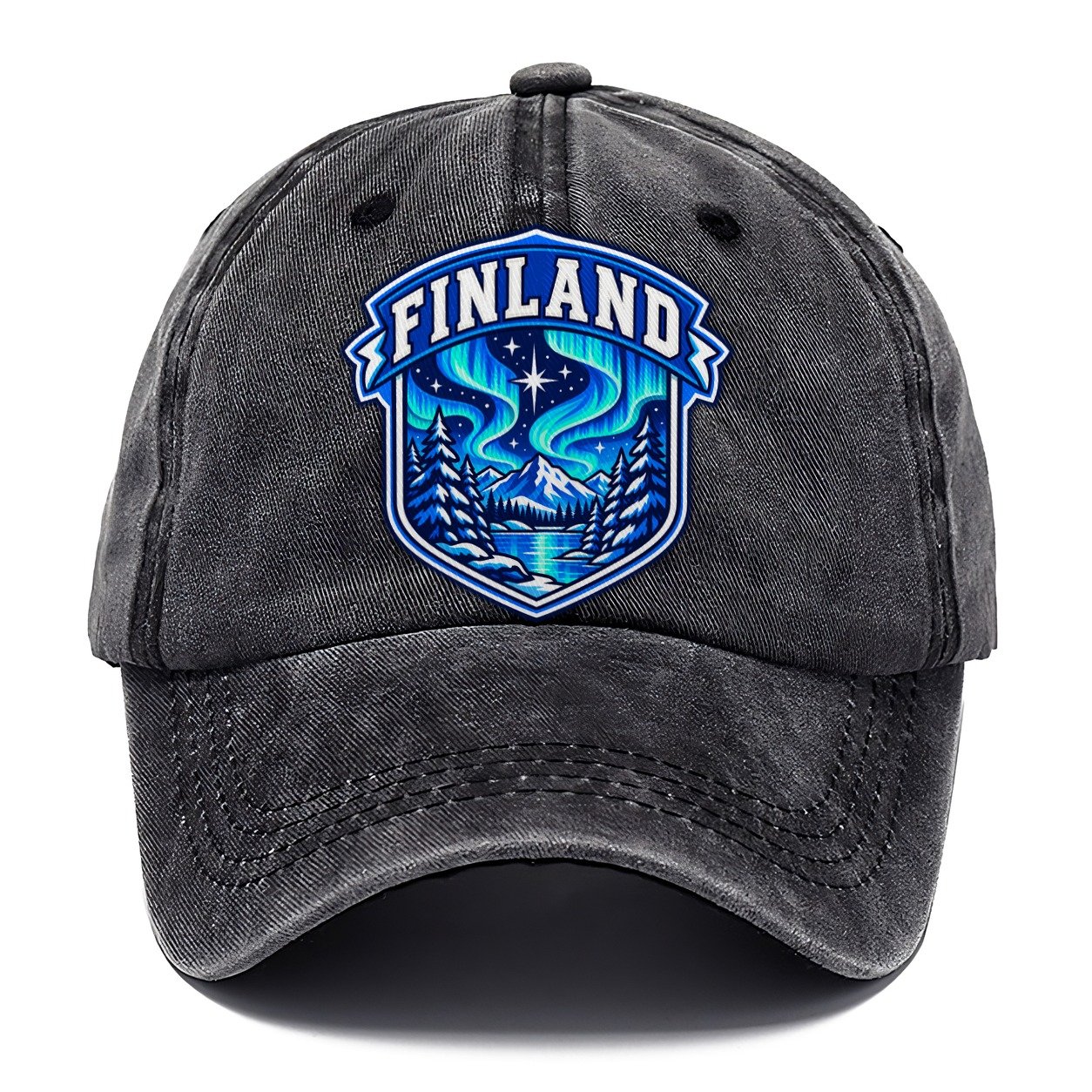 Finland Retro Badge Country Logos Classic Cap – Graphite