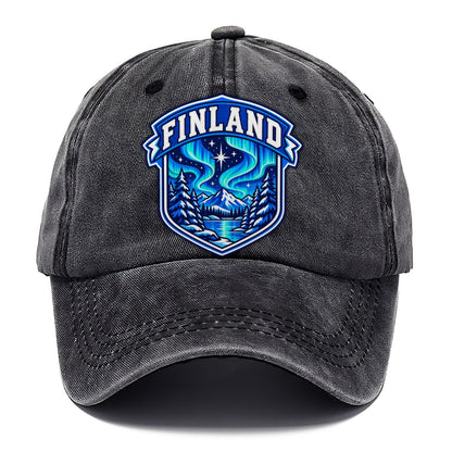 Finland Retro Badge Country Logos Classic Cap – Graphite