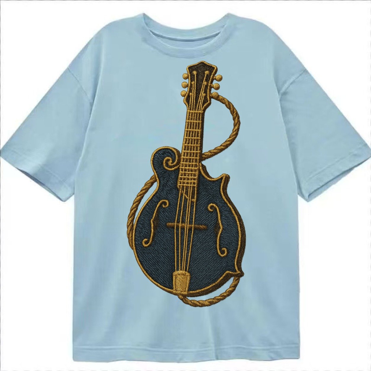 Mandolin Bluegrass Mandolin With F Holes And Double Strings Classic T-shirt – Light Blue