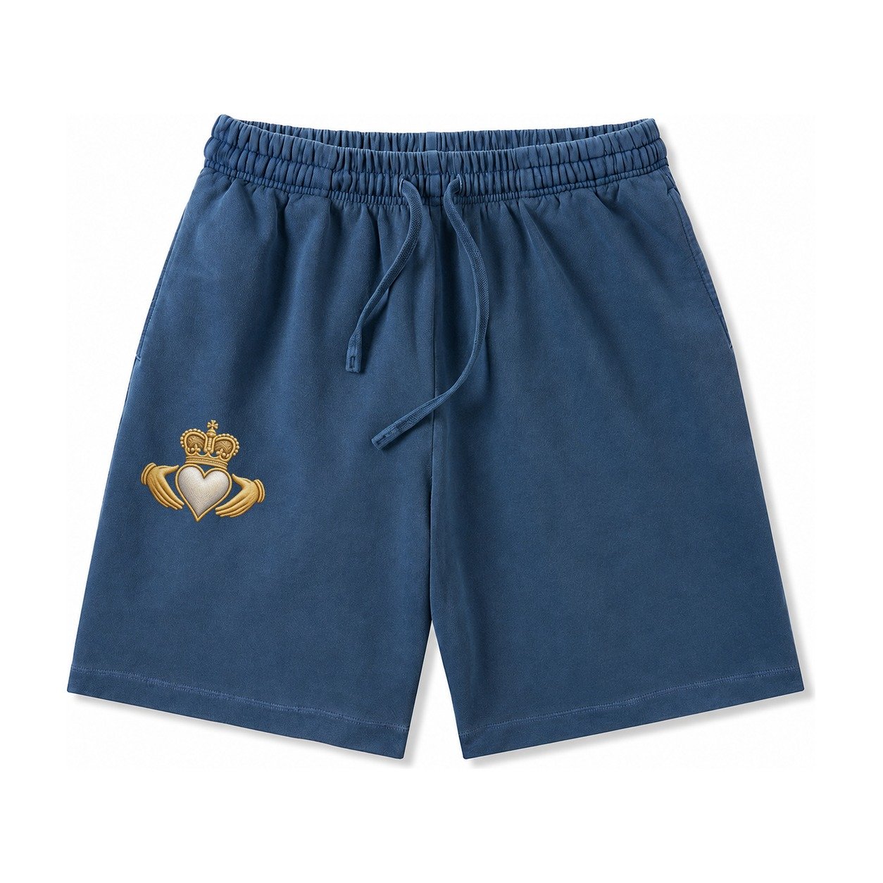 Claddagh Symbol Washed Shorts – Denim Blue