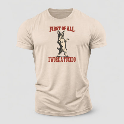 Boston Terrier Dog Declarations Cotton T-Shirt – Sand