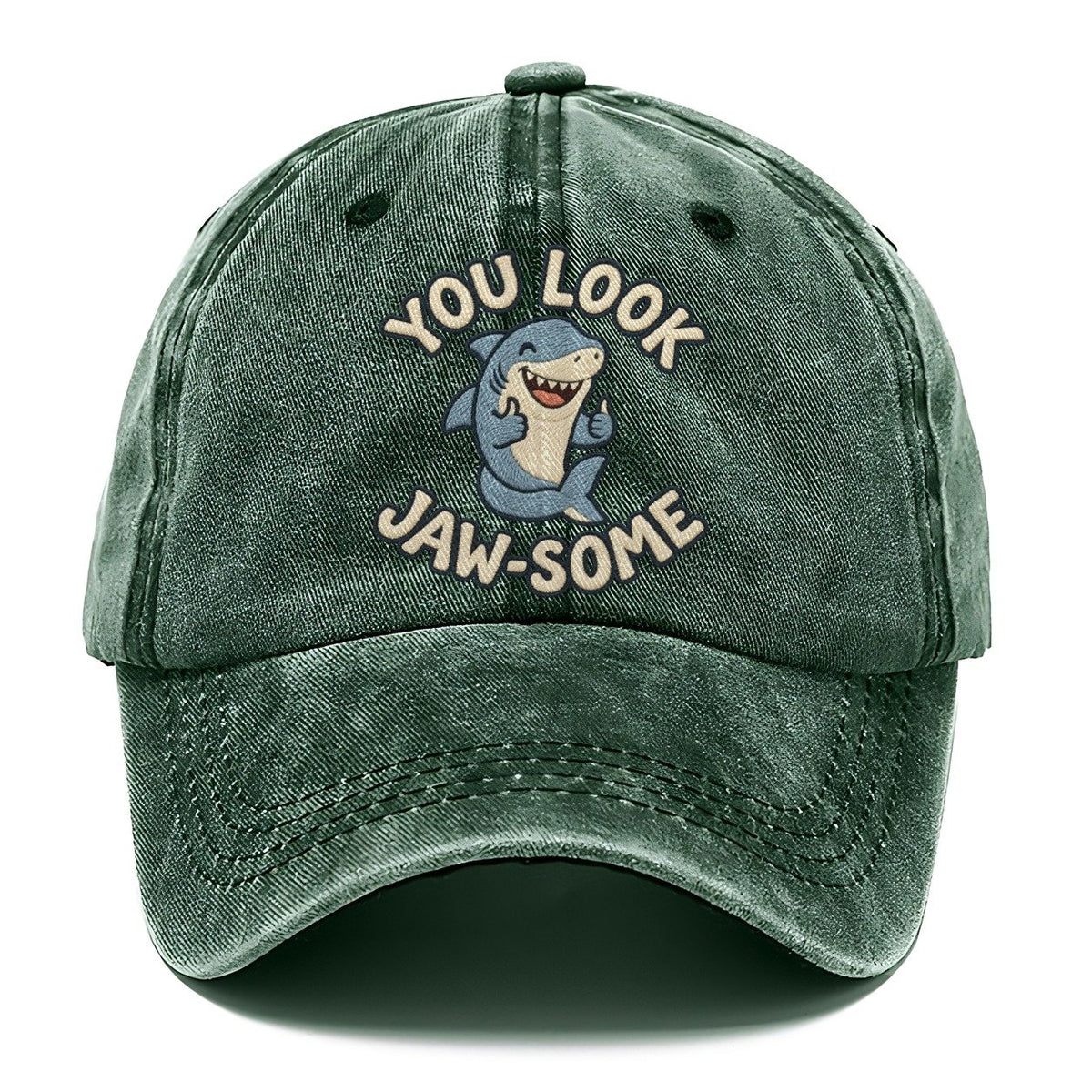 Shark Animal Puns Classic Cap – Forest Mist