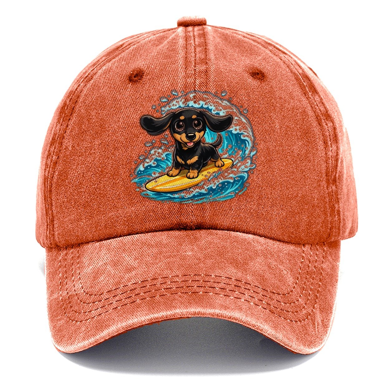 Surfing Dachshund Classic Cap – Terracotta Clay