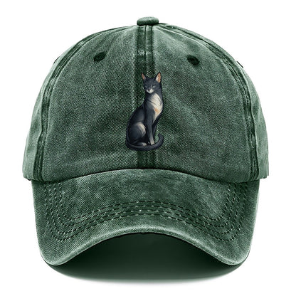Blue-Eyed Gray Cat Classic Cap – Forest Mist