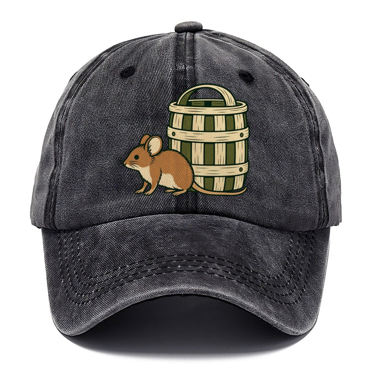 Field Mouse And Basket Foraging And Mycology Classic Cap – Graphite