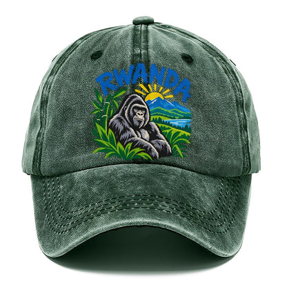 Rwanda Retro Badge Logo Classic Cap – Forest Mist