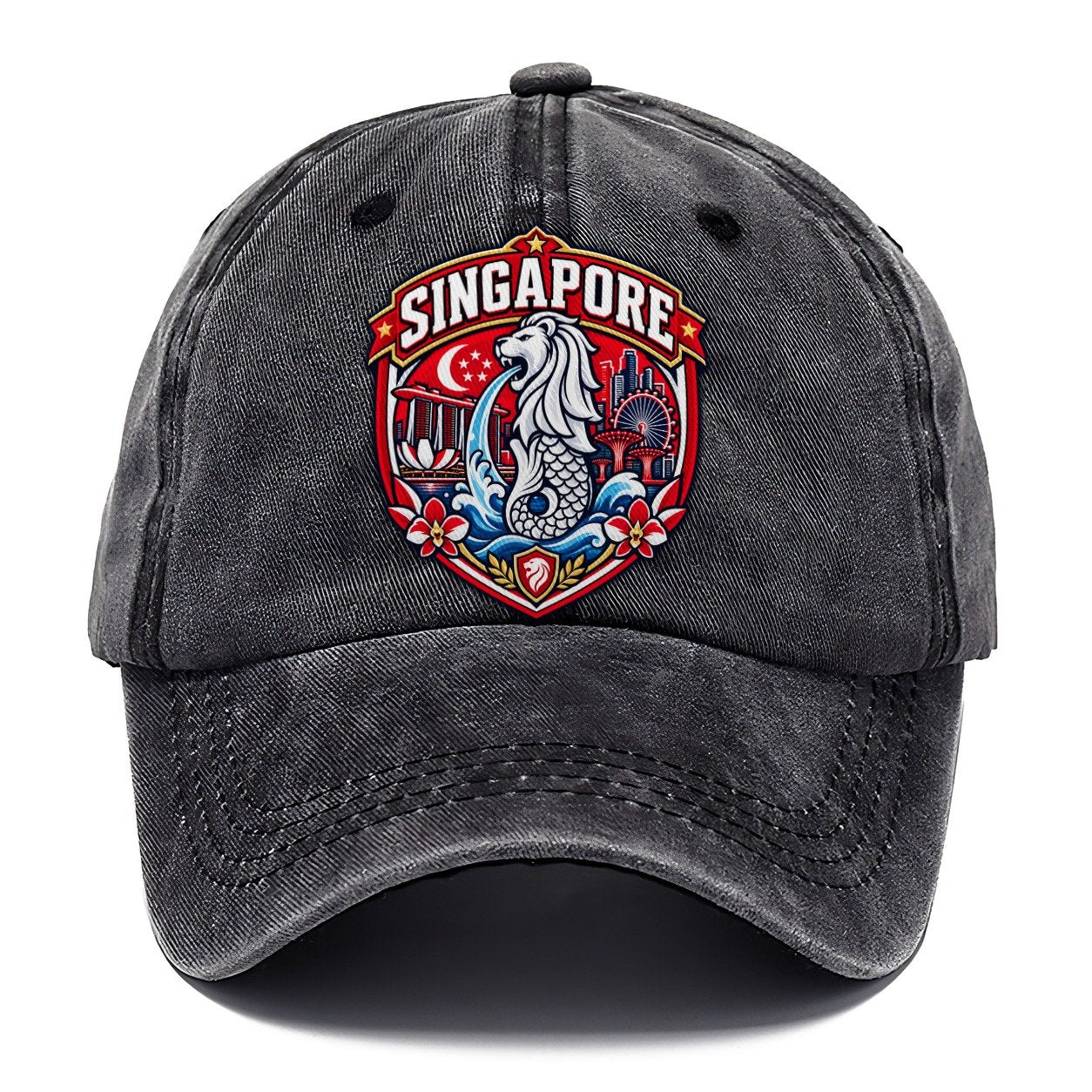 Singapore Retro Badge Country Logos Classic Cap – Graphite