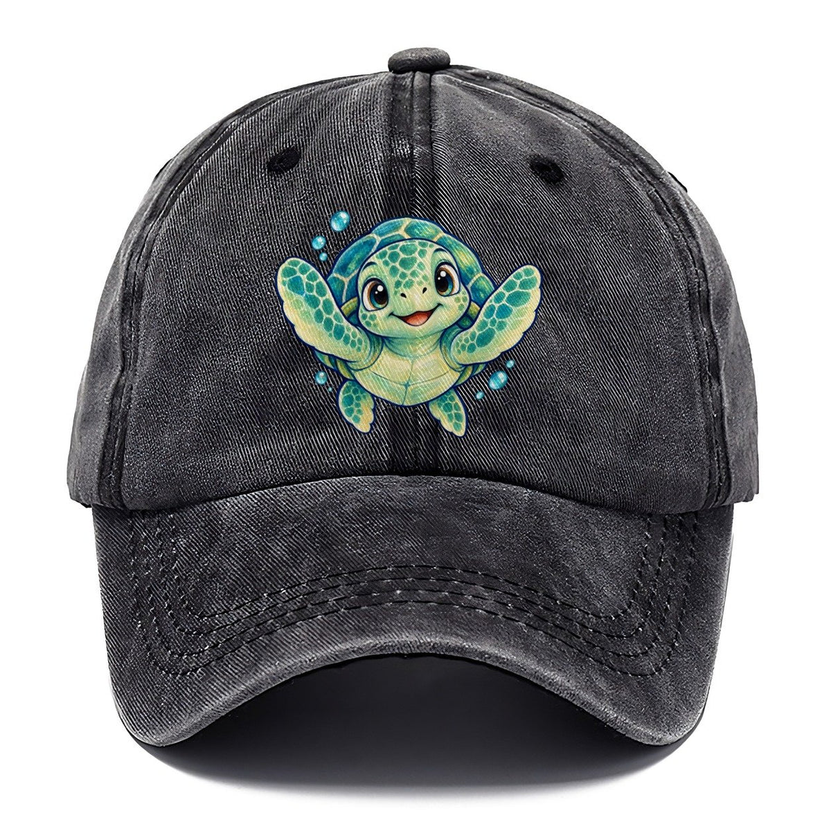 Sea Turtle Front Paddle Sea Sprite Classic Cap – Graphite