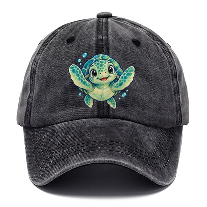 Sea Turtle Front Paddle Sea Sprite Classic Cap – Graphite