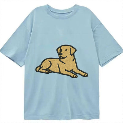 Labrador Retriever Yellow Lab Relaxed Lying Down With Head U Classic T-shirt – Light Blue
