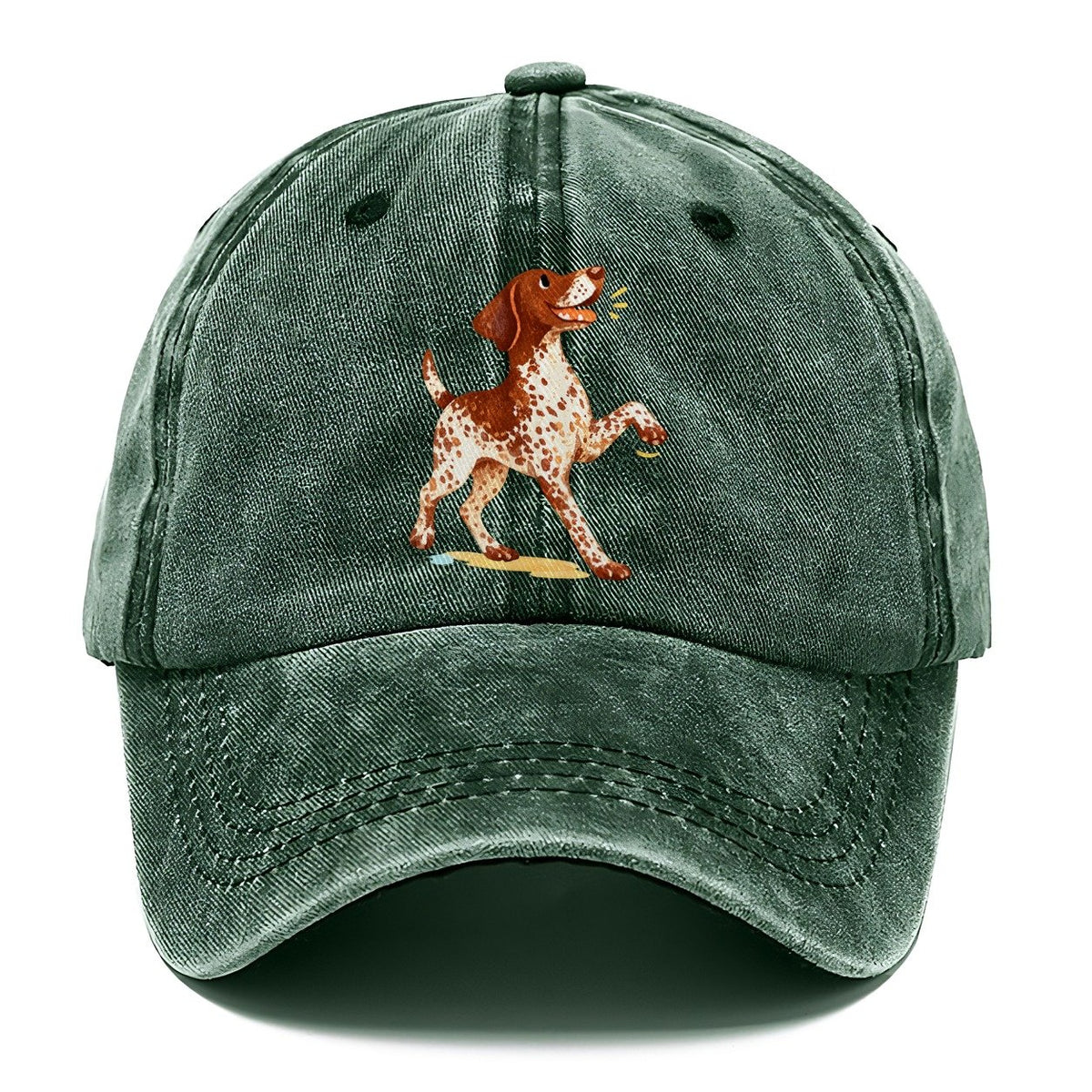 Brown and White Spotted Dog Classic Cap – Forest Mist