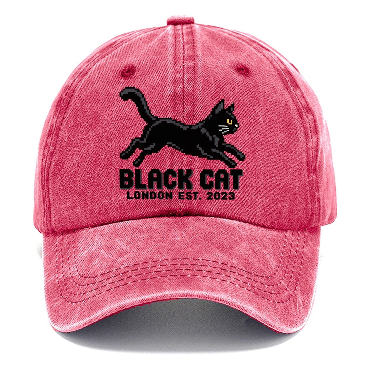 Black Cat London Pixel Art Classic Cap – Pomegranate Blush
